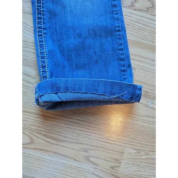 Womens Ariya Jeans Size 11/12 Embroidered Denim Blue Decorated Pockets SEE DESC - Picture 5 of 11